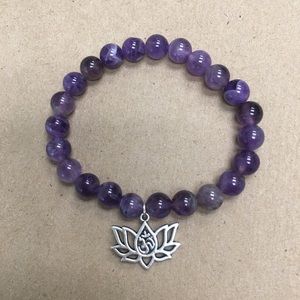 Amethyst lotus bracelet